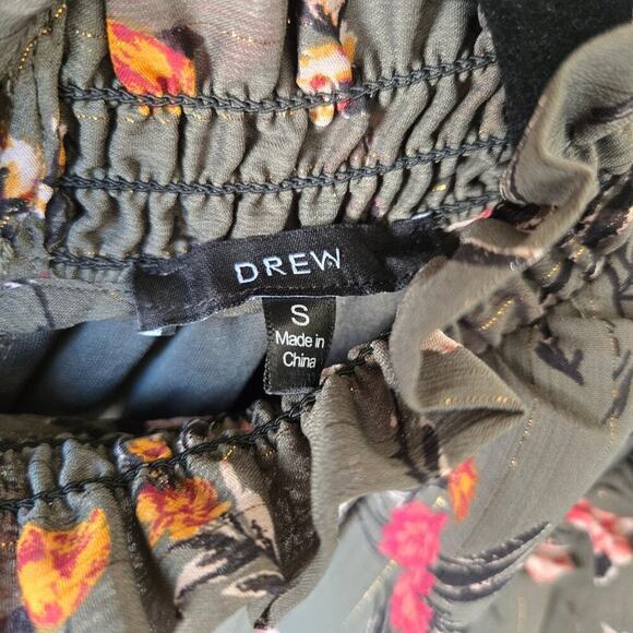 Drew Floral Pinstripe Keyhole Mini Dress Size Small - Picture 3 of 4